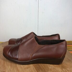 SAS nora Womens size 9 shoes brown leather slip on Casual Career comfort clogs